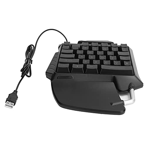 Einhändige Mechanische Gaming-Tastatur, USB-LED, Bunte, Beleuchtete Tastatur mit 35 Tasten, Tragbare Tastatur, EIN-Tasten-Zonentastatur, Ergonomischer Gamecontroller für PC von PUSOKEI