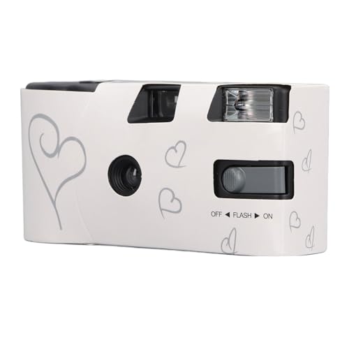 Einwegkamera, Retro Filmkamera mit 16 Blatt 35 mm Farbfilm, Einwegkamera mit Blitz und Verschluss, Eingebauter 900 mAh Akku, für Hochzeit, Reisen von PUSOKEI