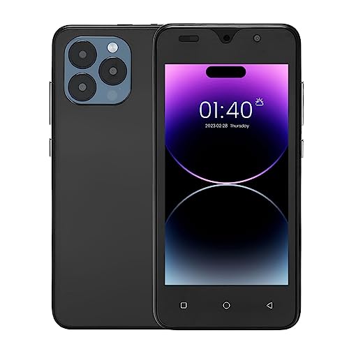 Entsperrtes Mobiltelefon, 5,0 Zoll Mobiltelefon mit Einer Auflösung von 1920 X 1080 P, 2 GB RAM, 16 GB ROM,8.0, Gesichtserkennung, 3G Netzwerk, WiFi, BT, 4000 mAh Akku (Schwarz) von PUSOKEI