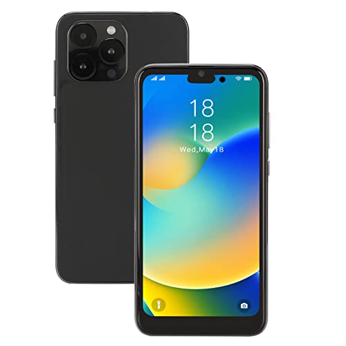 Entsperrtes Smartphone, Entsperrtes 6,1-Zoll-Handy mit 4 GB 32 GB Speicher, für AndroidPhone mit HD-Front- und Rückkamera, 6800 MAh, Schwarz von PUSOKEI