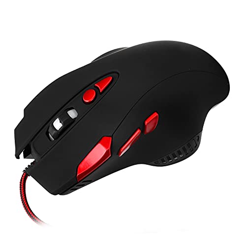 Ergonomische Kabelgebundene Gaming-Maus, USB 8-Tasten-Computer-Gaming-Mäuse, 4-Gang-DPI Einstellbar, 7 Atmende Lichtmodi mit Hintergrundbeleuchtung, für Windows, PC, Laptop (G550 schwarze Maus) von PUSOKEI