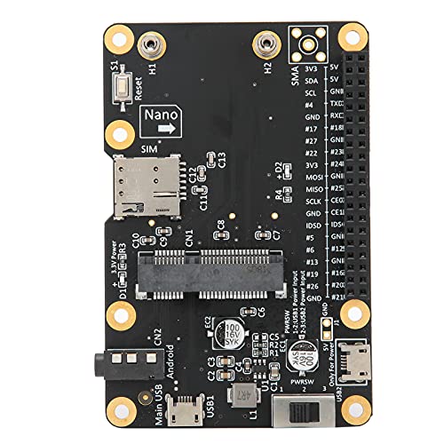 Für Raspberry Pi 3G / 4G LTE Base Hat PC / Laptop / Computer Board integrierte NANO SIM-Kartenbuchse mit USB 2.0 zu Micro USB Kabel für Raspberry Pi 4/3/2 / B + von PUSOKEI