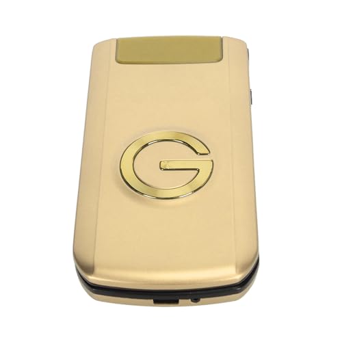 G9000 2G Klapphandy für Senioren, Entsperrtes GSM Handy mit Großer Taste, Lautem Ton, Dual SIM, Blendender Lichteffekt (Gold) von PUSOKEI