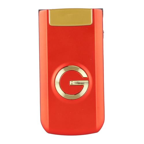 G9000 2G Klapphandy für Senioren, Entsperrtes GSM Handy mit Großer Taste, Lautem Ton, Dual SIM, Blendender Lichteffekt (Rot) von PUSOKEI