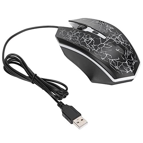 Gaming-Maus kabelgebunden, USB kabelgebunden leuchtende Computermaus, optische Auflösung von 1600 DPI, 3 Tasten, Plug and Play, für Laptop PC Desktop Notebook von PUSOKEI