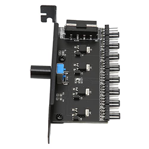 Gehäuselüfter Hub CPU-Kühlung 8 Port 12 V 3Pin 4Pin PC-Lüfterdrehzahlregler 72W Lüfterdrehzahlregler mit Fester Schraube für Desktop-Computergehäuse(IDE) von PUSOKEI