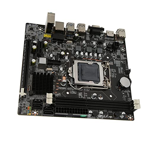 H61 DDR3-Mainboard, PCIE 16X DDR3-Mainboard, H61 LGA1155 ATX-Motherboard mit 16 GB Speicher für Desktop-PC, VGA- und HD-Multimedia-Schnittstelle, M ATX-Motherboard für Core von PUSOKEI
