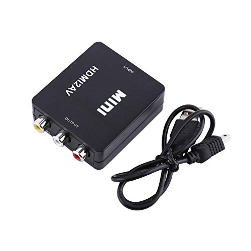 HD Multimedia Interface zu Cinch, 1080p HD zu AV CVBS Adapter, Composite Video Audio Converter, Unterstützung von NTSC und PAL für TV Stick HD Kamera HD DVD Displayer Kopfhörer Laptop HDTV(Schwarz) von PUSOKEI