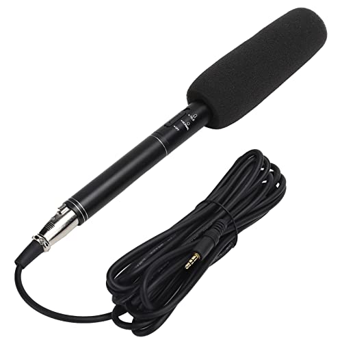 Handheld Interview Mikrofon, XLR Kondensator Gesangsmikrofon mit Richtwirkung für Meetings, von Sprechbühnen, Reportermikrofon für Smartphones, Laptops(28cm) von PUSOKEI