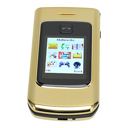 K21 2G Klapphandy mit Großen Tasten für Senioren, 2,4 Zoll Klapphandy mit Taschenlampe und Timing Funktion, Unterstützt SIM Karte, 1100 mAh Akku (Gold) von PUSOKEI