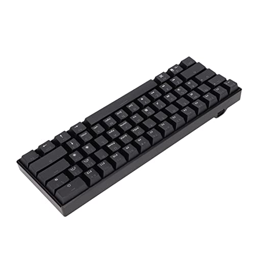 Kabelgebundene Tastatur 61 Tasten Mechanische Tastatur, PC-Gaming-Tastaturen RGB-Hintergrundbeleuchtung USB C Ergonomische Tastatur, Plug and Play, für Windows, für Android, für (Roter Schalter) von PUSOKEI