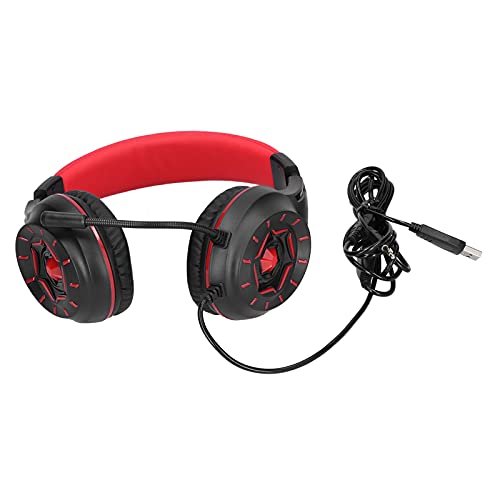 Kabelgebundenes Gaming-Headset, 3,5-MM-Laptop-PC-Stereo-Gaming-Headset-Mikrofon, Noise Cancelling-Over-Ear-Kopfhörer-Mikrofon für PS4-Spieler/für PC/für PSP/für Xbox von PUSOKEI