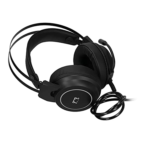 Kabelgebundenes Gaming-Headset, Komfortabler Surround-Stereo-Sound-RGB-Kopfhörer, Computer-Kopfhörer mit Omnidirektionalem Mikrofon, für Laptop-PC-Konsole, (USB + 3,5 Mm) (Schwarz) von PUSOKEI