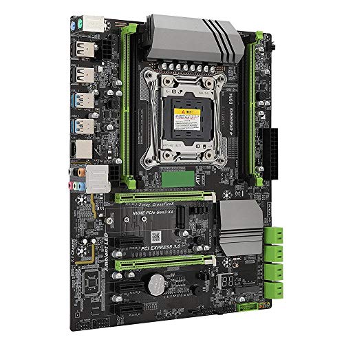 LGA2011-3 Deskstop-Motherboard für Intel X99-Chipsatz DDR4-Computer-Mainboard -4 DDR4 2133/2400/2800 Speicher / 32 GB, 8 SATA2.0-Anschluss - 1 SSD M.2-Schnittstelle mit SATA-Kabel (CR2032-Akku) von PUSOKEI