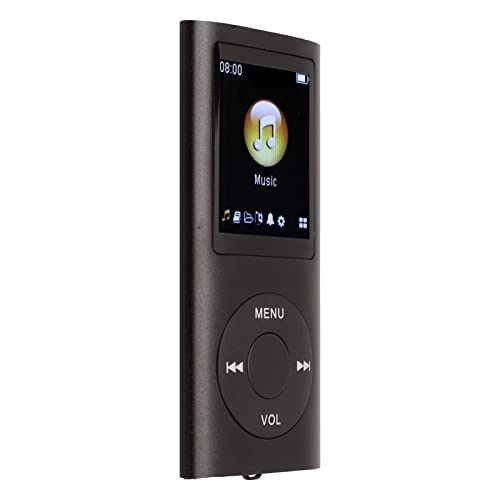 MP3 Player, Tragbarer Digitaler Verlustfreier Musikplayer, Multifunktionaler MP3 Musikplayer mit 1,8 Zoll LCD Bildschirm, Lange Akkulaufzeit, Unterstützt Bis zu 64 GB (Schwarz) von PUSOKEI