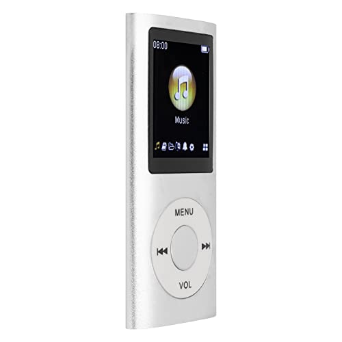 MP3 Player, Tragbarer Digitaler Verlustfreier Musikplayer, Multifunktionaler MP3 Musikplayer mit 1,8 Zoll LCD Bildschirm, Lange Akkulaufzeit, Unterstützt Bis zu 64 GB (Silber) von PUSOKEI