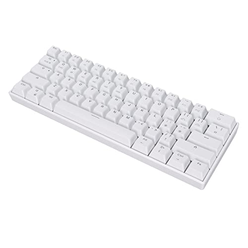 Mechanische Tastatur, 61 Tasten RGB-Tastatur mit Hintergrundbeleuchtung, Kabellos/kabelgebunden, Ergonomisch Beleuchtete Tastatur, Vollständige Tastenkonfliktfreiheit, für PC und (Blauer Schalter) von PUSOKEI
