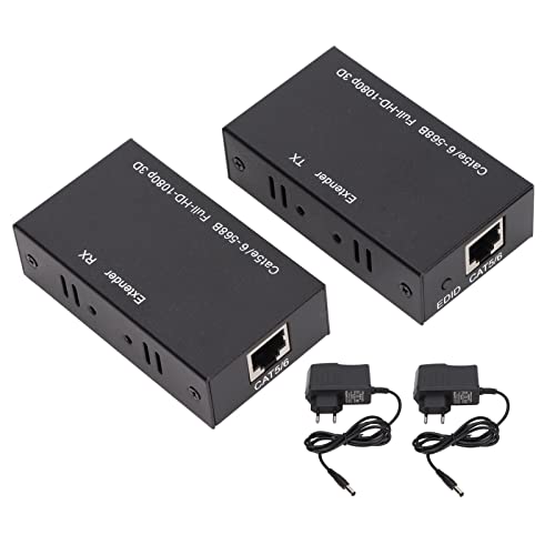 Netzwerkleitungsverlängerung Ethernet-Verlängerungskabel HDMI-Extender, Netzwerk-Internet-Extender 1080p 3D HDCP EDID über Single Cat 5E für SACD, DVD‑Audio, DTS‑HD(Europäische Vorschriften) von PUSOKEI