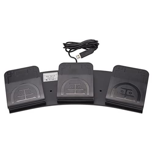 PC-USB-Dreifach-Fußschalterpedal, Lichtschranke, USB-Tastaturpedale, Fußschalter, Kabelgebundenes USB-3-Tasten-Programm mit Drei Tasten, Computertastatur, Maus, Spielpedale für PC-Videospiele von PUSOKEI