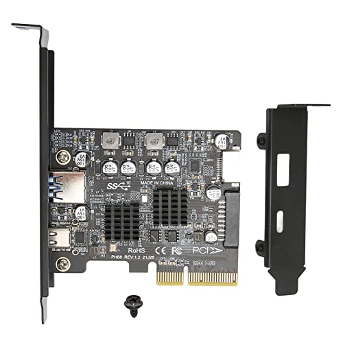 PCIE-USB-Erweiterungskarte, 2-Port USB 3.2 Gen (10 Gbit/s) PCI-Express-Controller-Karte – USB Typ C-ASM3142 Chipsatz für Desktop-PC-Hostkarte von PUSOKEI