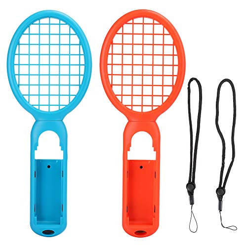 PUSOKEI 1 Paar Tennisschläger für Switch Tennis ACE-Spiel, Handle Motion Sensing Controller, ergonomischer Leichter Tennisschläger für Switch Game Console(Rot + Blau) von PUSOKEI