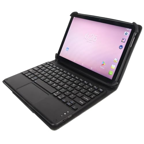 PUSOKEI 10,1 Zoll 2 in 1 Tablet mit 8 Kern CPU, 8 GB RAM, 256 GB ROM, 7000 mAh Akku, 2,4 G 5 G WLAN, FHD Bildschirm, BT Tastatur, Schutzhülle (EU-Stecker 100–240 V) von PUSOKEI