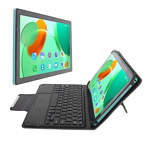 PUSOKEI 10,1 Zoll 8 Core CPU 8 GB RAM 256 GB ROM 5G WiFi Tablet mit Tastatur – Grün, FHD Bildschirm, Schnelles Aufladen (EU-Stecker) von PUSOKEI