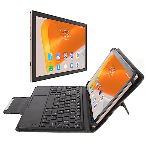 PUSOKEI 10,1 Zoll Octa Core Tablet, 8 GB RAM, 256 GB ROM, 4G Anrufe, 5G WLAN, Tastatur Im Lieferumfang Enthalten, für12, FHD Plus HD Bildschirm, Zwei Lautsprecher (EU-Stecker) von PUSOKEI
