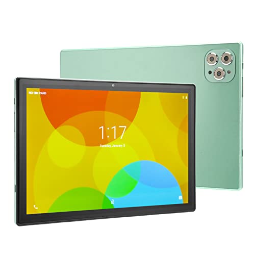 PUSOKEI 10,1 Zoll Octa Core Tablet mit 6 GB RAM, 128 GB ROM, Zwei Kameras, 5000 mAh Akku für10.1, WLAN, GPS, Grün (EU-Stecker) von PUSOKEI