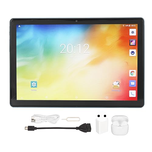 PUSOKEI 10,1 Zoll Smart Tablet mit BT Headsets, 4G LTE 5G WiFi 10 Core Tablet PC für Android 12.0, 12 GB 256 GB, 10 Core, 1920 X 1200, 8 MP 20 MP Dual Kamera (Blau) von PUSOKEI