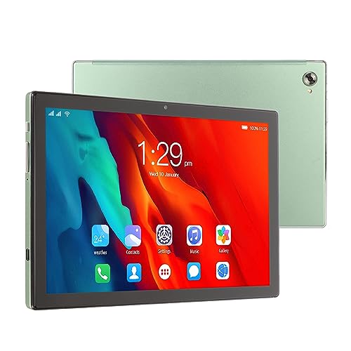 PUSOKEI 10,1 Zoll Tablet für Android 12, Octa Core 8 GB 256 GB, FHD 4G LTE Tablet PC mit Schutzhülle, 5G WiFi Gaming Tablet, Grün (EU-Stecker) von PUSOKEI