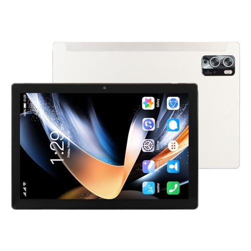 PUSOKEI 10,1 Zoll Tablet für Android 13, 8 Kern CPU 8 GB 256 GB, FHD 4G LTE Tablet PC mit Nachtlesemodus, 5G WiFi Gaming Tablet, Schnelles Aufladen (White) von PUSOKEI