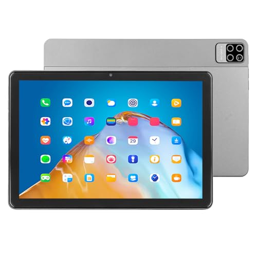 PUSOKEI 10,1 Zoll Tablet für Android 13, FHD 4G LTE Gaming Tablet PC mit Schützender Lederhülle, 16 GB RAM, 1 TB ROM, Auflösung 2560 X 1600 (Grey) von PUSOKEI