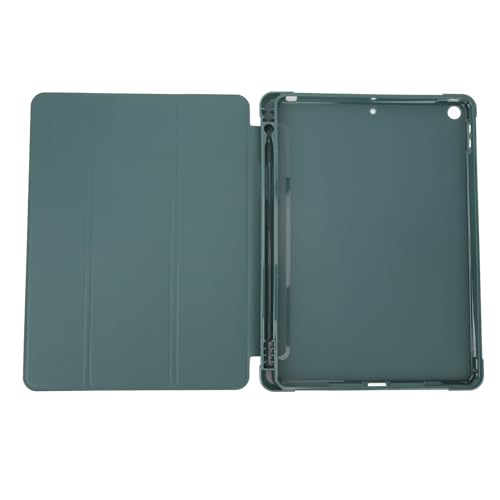 PUSOKEI 10,2 Zoll Tablet Hülle, Schlanker Ständer, Harte Rückseite, Schützende Smart Cover, Professionelle Vollschutz Lederhülle mit Stiftschlitz (Green) von PUSOKEI