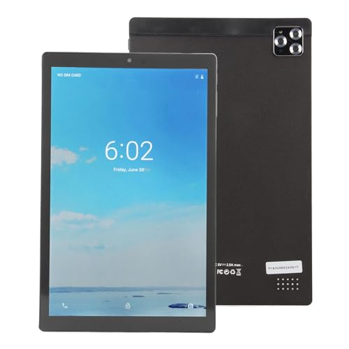 PUSOKEI 10 Zoll Android10.1 Tablet,Tablet PC, 6 GB RAM, 128 GB ROM, HD Display, 2 MP + 5 MP Kamera, 2,4 G/5 G WLAN, BT, Dual SIM Steckplatz, 6800 MAh Akku (Schwarz) von PUSOKEI