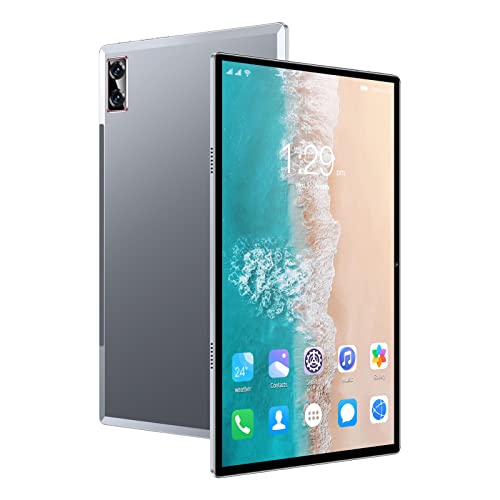 PUSOKEI 10 Zoll Tablet, 6 GB 256 GB, IPS Bildschirm, Nachtlesemodus, USB C Ladeanschluss, Anrufunterstützung, FÜR11.0 (Grau) von PUSOKEI