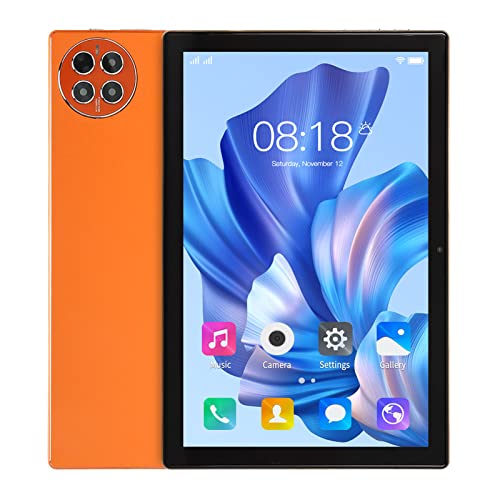 PUSOKEI 10 Zoll Tablet, Android12 Tablet, 12 GB RAM, 256 GB ROM, Octa Core CPU, 8 MP + 20 MP Dual Kamera, FHD IPS Display, BT5.0, 5G WiFi, 4G LTE Netzwerk, Lange Akkulaufzeit, (Orange) von PUSOKEI