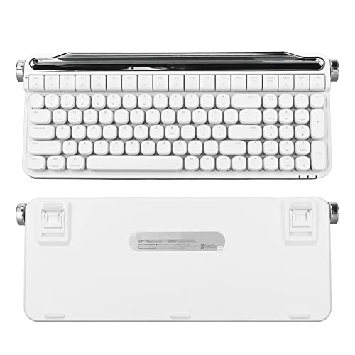 PUSOKEI 100 Tasten RGB Hintergrundbeleuchtung, Mechanische Schreibmaschinentastatur mit Tastatur, Hot Swap fähig, BT 5.1 und Kabelgebundenem USB, Unterstützt Win, fürfür IOS (White) von PUSOKEI