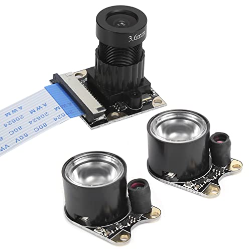 PUSOKEI 1080P-Kameramodulplatine, Lichtempfindliche Infrarot-Nachtsichtkamera mit 4 Schraubenlöchern für die Raspberry Pi 4B / 3B + / 3B / 2B-Version von PUSOKEI