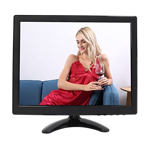 PUSOKEI 12,1 Zoll HD LED, Tragbares HD Farbdisplay, VGAAV BNC USB DC Eingang, Zwei Lautsprecher, Leichter mit Fernbedienung und Verstellbarer Halterung (EU-Stecker) von PUSOKEI