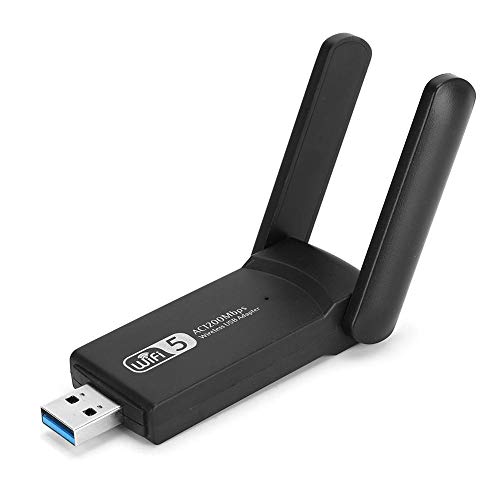 PUSOKEI 1200 Mbit/s USB 3.0 WiFi Wireless-Netzwerkkarte, Externe Dual Antenna Wireless Adapter-Netzwerkkarte, Dual Antenna-Netzwerkkarte mit Festplatte für Laprop/PC von PUSOKEI