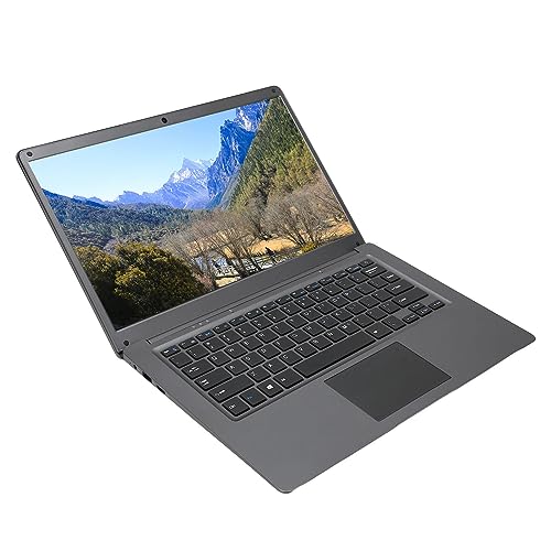 PUSOKEI 14,1 Zoll Ultradünner Laptop für Windows 11 Pro, 8 GB DDR4, WiFi Bluetooth, Tragbarer Notebook Computer mit Erweiterungssteckplätzen, für Intel N4020 (EU-Stecker 256 GB) von PUSOKEI