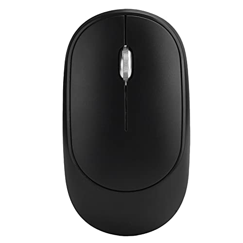 PUSOKEI 2,4-G-Wireless-Maus, Wiederaufladbare Optische Maus mit 3 Tasten, Tragbare Stumme Mobile Maus mit USB-Empfänger, 1000/1200/1600 DPI Einstellbar, für PC, Desktop (Schwarz) von PUSOKEI