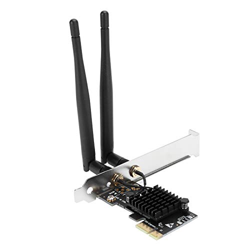 PUSOKEI 2,4 GHz/5 GHz Wireless-Netzwerkkarte, unterstützt AP Hot Spot/IEEE802.11a/b/g/n/ac Gigabit-Desktop-Ethernet-Adapter mit Dual-Antenne PC-Desktop-PCI-E-WLAN-Karte von PUSOKEI
