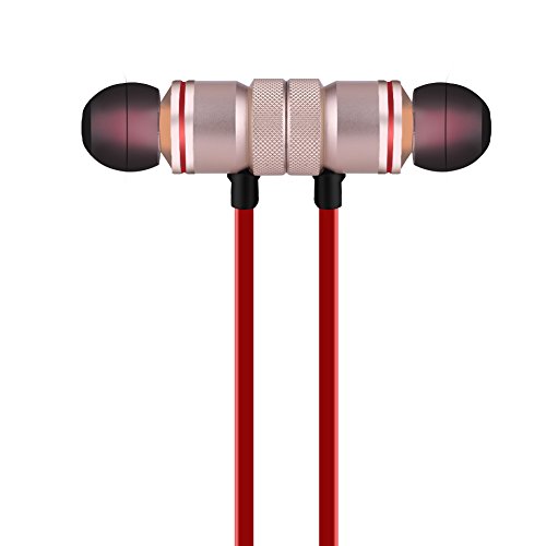 PUSOKEI 2.4G Wireless Sport Earphones Magnet Halsaufhängende Bluetooth-Kopfhörer Noise Cancelling Headset für Training, Laufen, Fitnessstudio,(Gold) von PUSOKEI