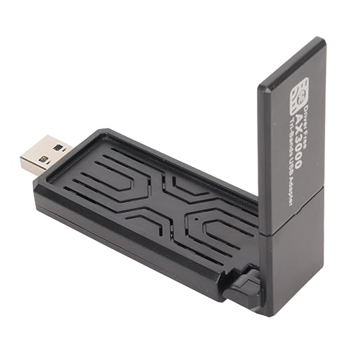 PUSOKEI 3000 Mbit/s USB-Netzwerkkarte, 2,4 G/5 G/6 G Triband WiFi 6E-Adapter für 10 11 mit Schneller Datenübertragung und Stabiler Verbindung, USB-WLAN-Dongle-Adapter für Desktop-PC von PUSOKEI