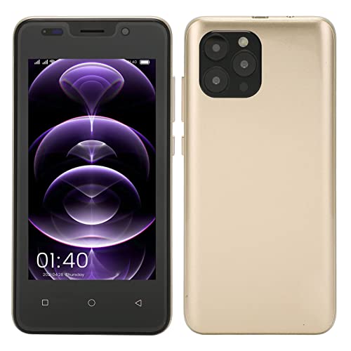 PUSOKEI 4G Handy, Entsperrtes Android Smartphone, 2 GB RAM 32 GB ROM, 4,66 Zoll Full HD Bildschirm, Dual SIM Steckplatz, Professionelle Kamera, Gesichtserkennung, WiFi, BT, Lange Akkulaufzeit(Gold) von PUSOKEI