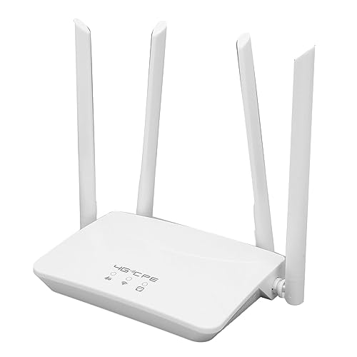 PUSOKEI 4G LTE Router, 300 Mbit/s, Kabelloser WLAN Router mit SIM Kartensteckplatz, High Gain Antenne,Nutzung, 10–20 Geräte, für Europa, Asien (EU-Stecker) von PUSOKEI