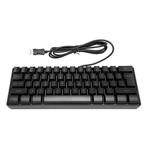 PUSOKEI 60% Mechanische Gaming Tastatur, Ultradünne USB Tastatur mit RGB Hintergrundbeleuchtung, 61 Tasten, Ergonomische Tastatur, Kompakte Tastatur für Windows7/8 Gaming PC – Schwarz von PUSOKEI