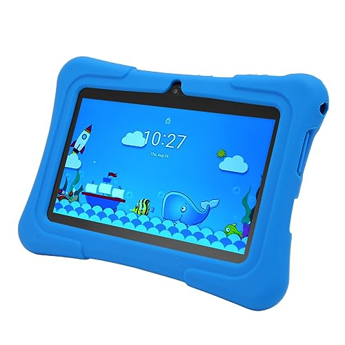 PUSOKEI 7 Zoll Kinder Tablet für Android 10.0, Quad Core 32 GB ROM, FHD 4G LTE Kinder Tablet PC mit Schutzhülle, Gaming Tablet (Dunkelblau) von PUSOKEI